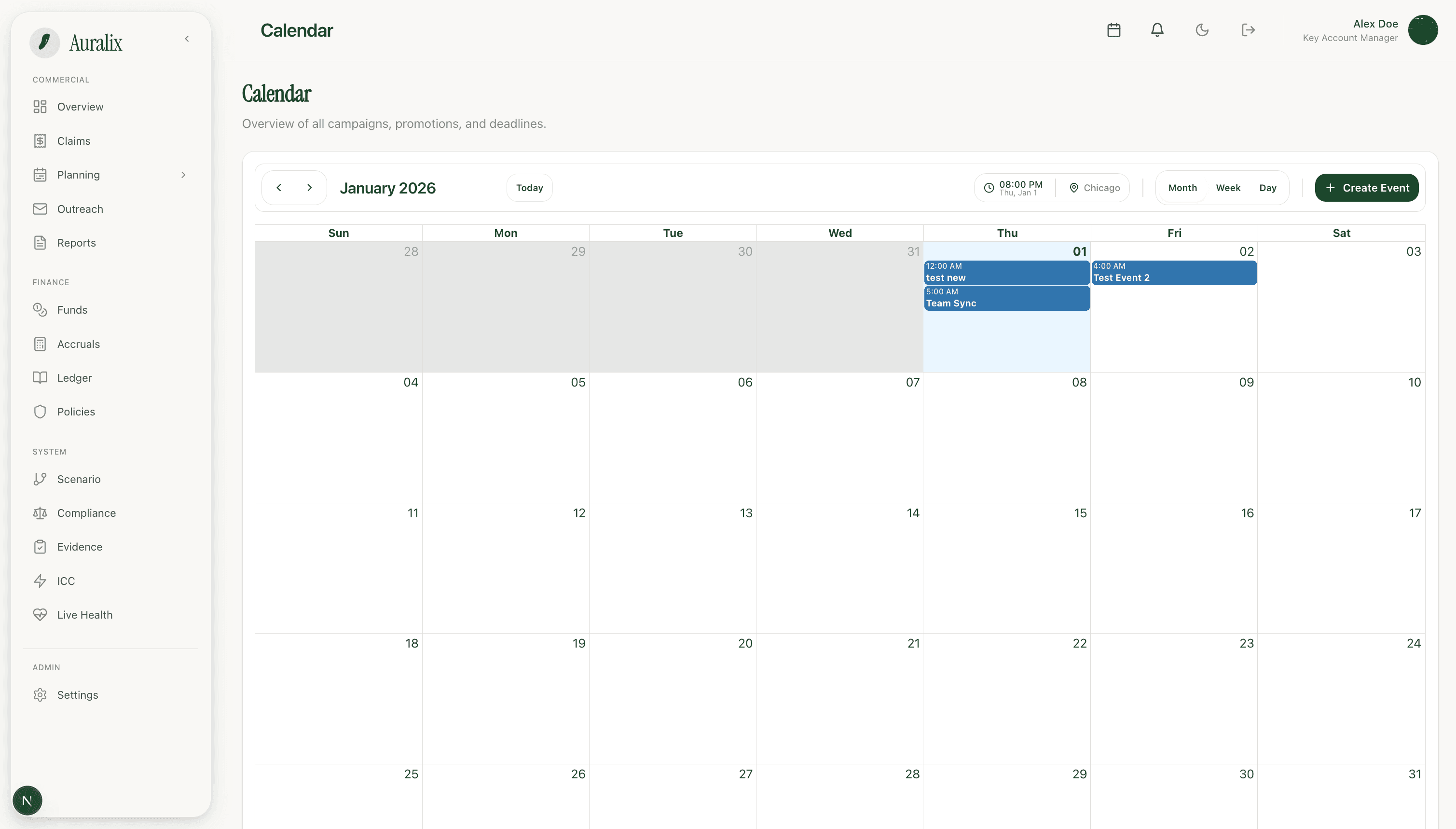 Smart Commercial Calendar